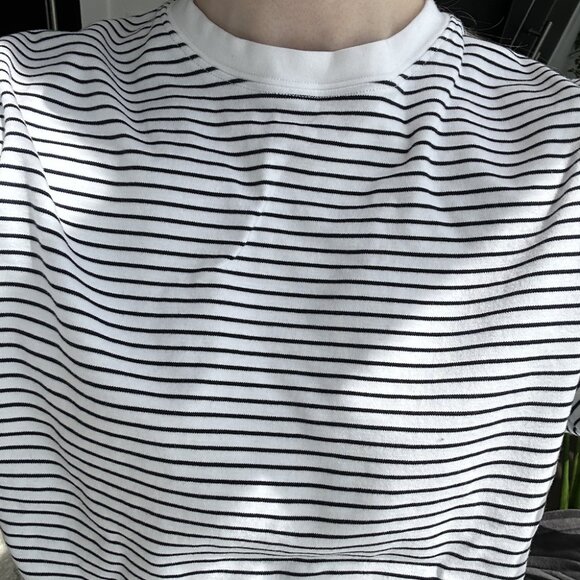 Babaton Pegasus T-Shirt in White/Dark Stripes 2XS - Picture 6 of 7